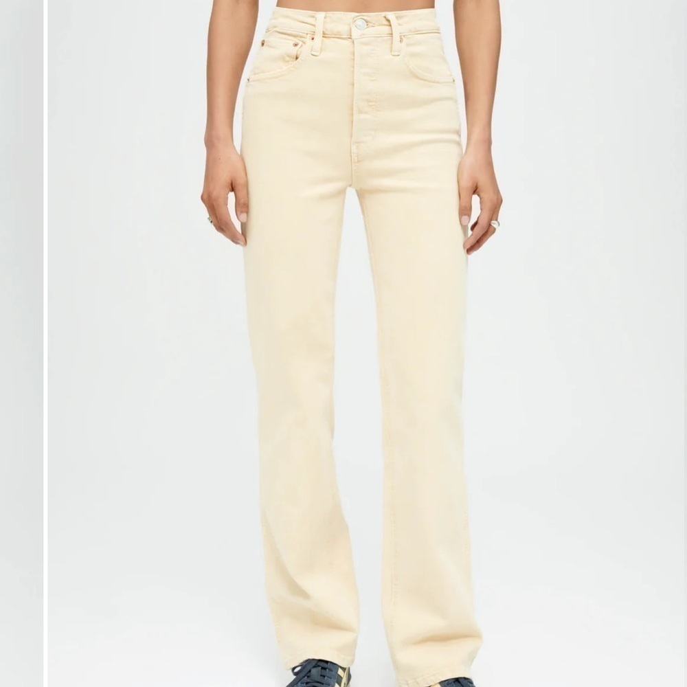 NWT Re/done 70's Ultra High Rise Birch Corduroy Wide Leg Pants